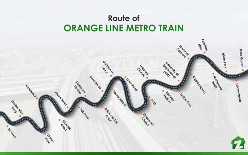 Route-of-Orange-Line-Metro-Train