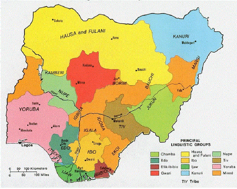 map of Nigeria language difference