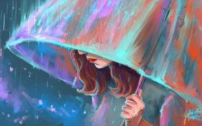 Girl Under Umbrella