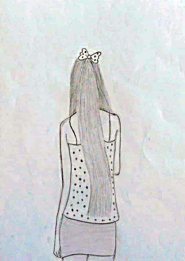 Long-Hair-Girl-Pencil-Sketch