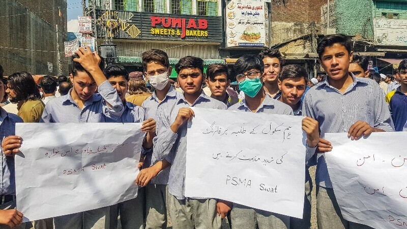 student protest in swat