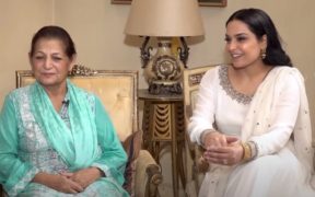 Meera interviewed by TV channel with her mother