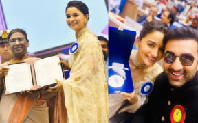 Alia Bhatt re-wears wedding saree to accept her national award