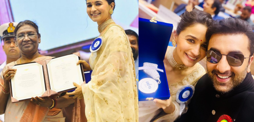 Alia Bhatt re-wears wedding saree to accept her national award