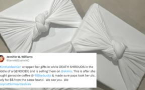 Kim shroud-like Christmas present wrapping faced online hating