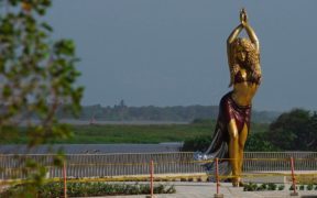 Shakira's massive monument is unveiled in her hometown