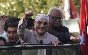 Pakistani President Asif Ali Zardari wins a second term in office