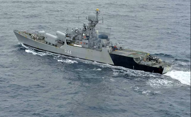 The Indian Navy saves the crew after a missile strikes a ship in the Gulf of Aden