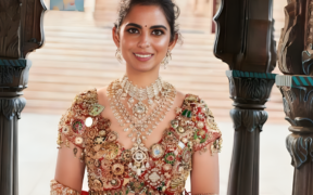 Isha Ambani used her "personal collection" of jadau gems to make the shirt