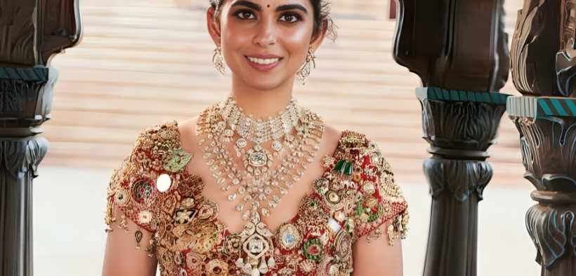 Isha Ambani used her "personal collection" of jadau gems to make the shirt