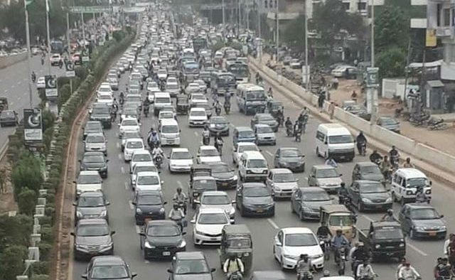 Major roads, such as Sharea Faisal, are off-limits to traffic