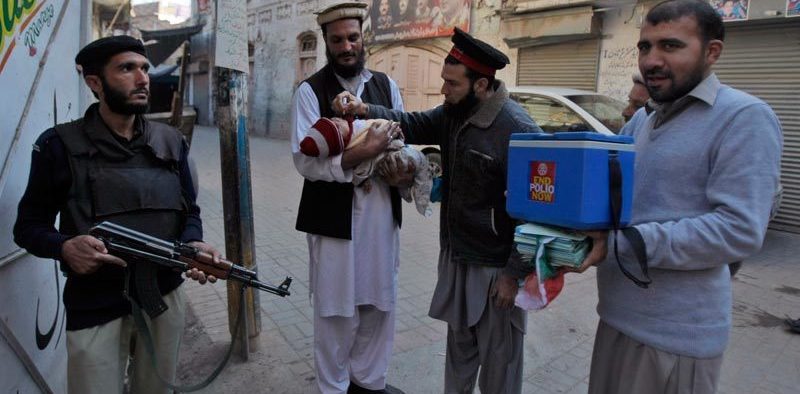 A police car protecting a police squad was ambushed in K-P's Tank