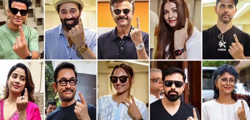 Bollywood celebrities vote in the Indian election