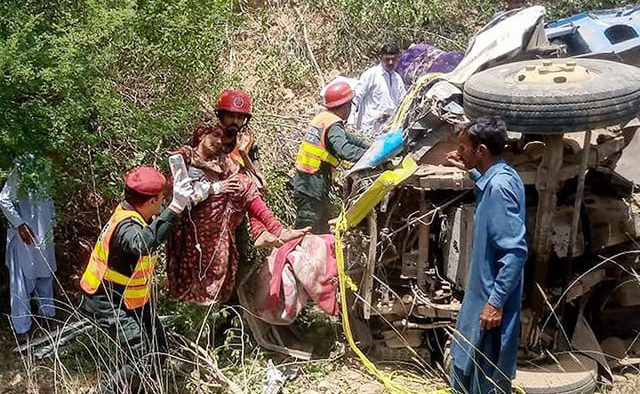 14 family members perish in the Khushab Road accident