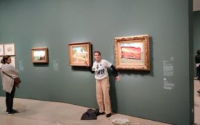 An eco-activist was detained in Paris for vandalizing a Monet painting