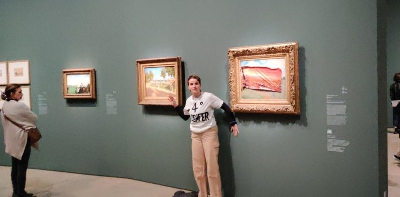 An eco-activist was detained in Paris for vandalizing a Monet painting