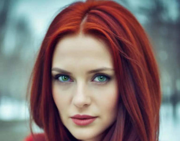 Red hair and green eyes 