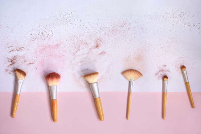 Using dirty makeup brushes