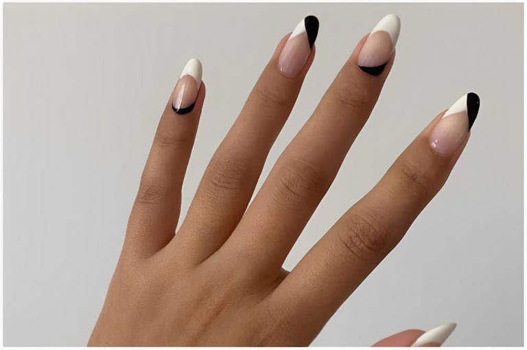 Black and White tip nail ideas