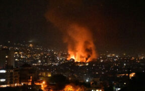 Israeli Air Strikes Destroy Beirut Building Killing Five Paramedics